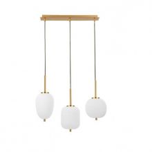 Lato lampa wisząca antyczny mosiądz-opal 3x15W E14